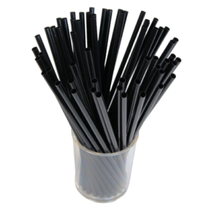 8021 Black Straight Straw