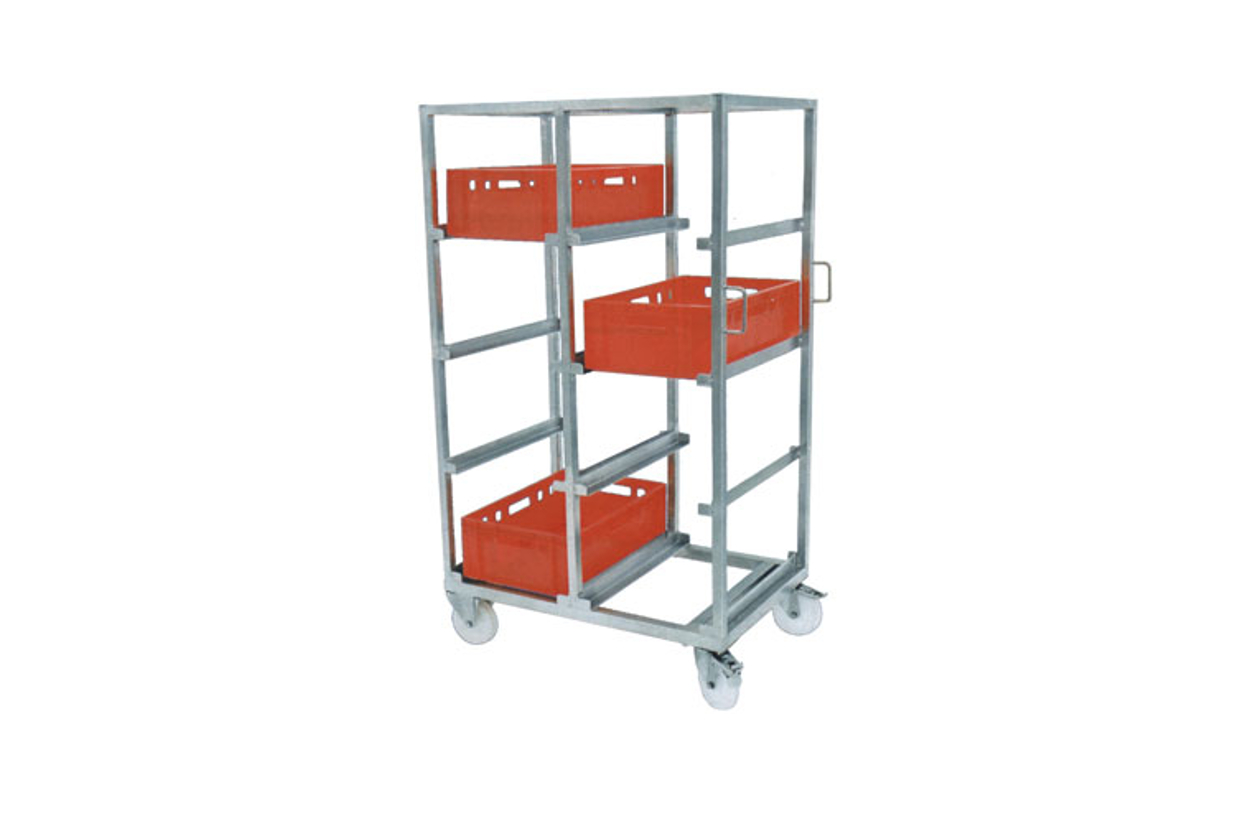 Storey cart for plastic crates