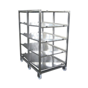 Trolley for defrosting of frozen meat blocks